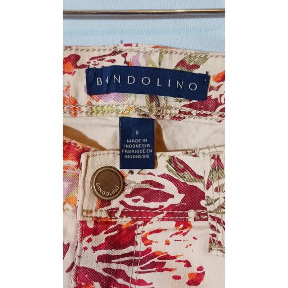 Bandolino Lisbeth Skinny Jeans Multicolor Floral Curvy Ankle Size 8 - Picture 3 of 10
